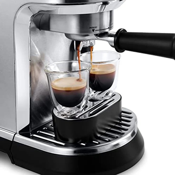 De'Longhi EC950 M Siebträgermaschine, Espressomaschine mit Thermoblock-Heizsystem, 3 Temperatur- und Milcheinstellungen, Zubehörschublade – Bild 4
