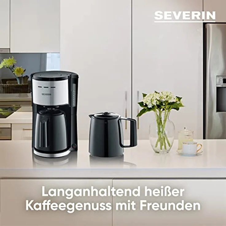 SEVERIN KA 9253 Filterkaffeemaschine mit 2 Thermokannen, ca. 1.000 W, bis 8 Tassen, Schwenkfilter 1 x 4 mit Tropfverschluss, automatische Abschaltung, Durchbrühdeckel – Bild 3