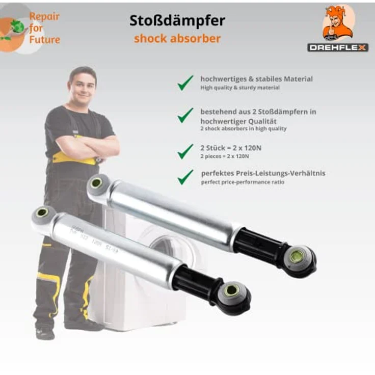 Miele Suspa Stoßdämpfer 4500826 - 2er Set - Waschmaschine – Bild 4