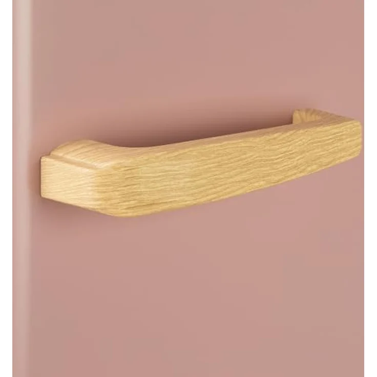 Domo DO91708R, Freistehender Kühlschrank in Rosa mit Holzoptik-Griff, 218 l, Energieklasse D, 39 dB – Bild 3