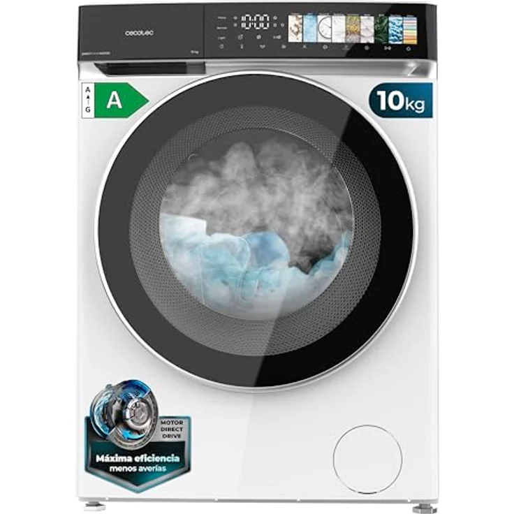 Cecotec Bolero DressCode 10970 Waschmaschine 10 kg, Direct Drive, 1400 U/min, 11 Waschprogramme, FullColor-Display, SteamMax – Bild 1