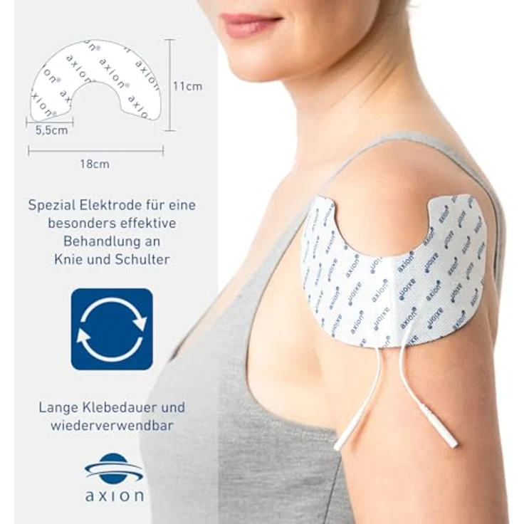 Axion Knieelektrode, selbstklebende TENS EMS Elektroden mit 2mm Steckanschluss, 2 Stück für optimale Schmerztherapie und Muskelstimulation – Bild 3