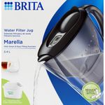 BRITA Marella Memo 2.4L Graphit Wasserfilterkanne + Kartusche, MAXTRA PRO Filter, elektronische Memo-Wasserfilterwechselanzeige