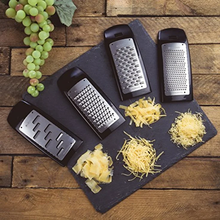 Levivo Erweiterungs-Set für Käsereibe, 4-TLG, Edelstahl, Zusatz für Käse Reibe, Käsehobel Erweiterungsset, Käse Hobel Aufsatz, Käsereibe Aufsätze, 7,5 x 5,5 x 16,5 cm, 4-Einheiten, schwarz – Bild 3