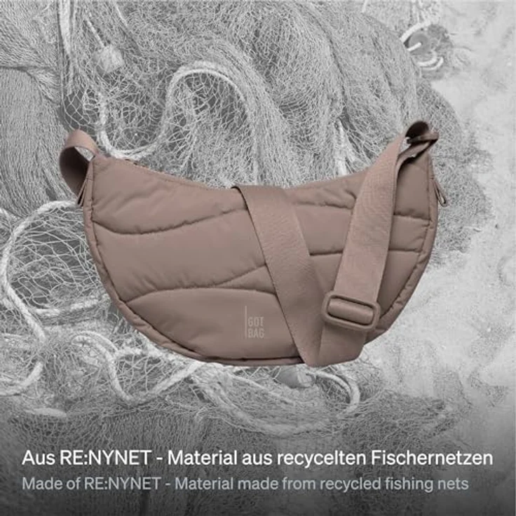 GOT BAG Moon Bag wavy puffer, Gürteltasche aus 100% Nylon, 32 cm x 11 cm x 18 cm, grau – Bild 2