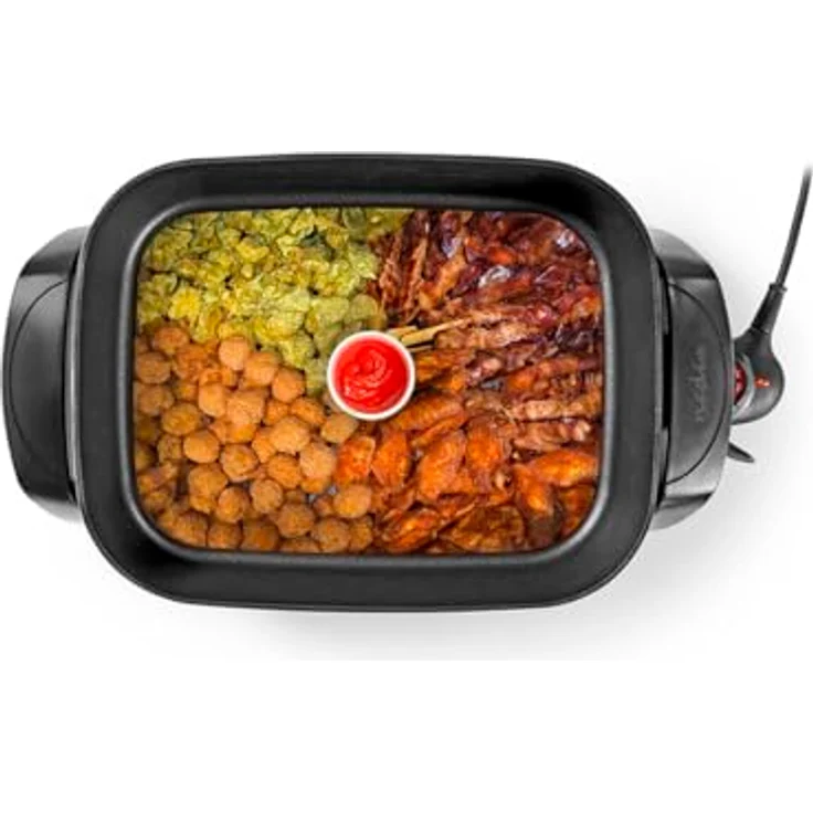 Nedis FCSP110EBK40, Tischgrill elektrisch mit einstellbarem Thermostat, Schwarz – Bild 6