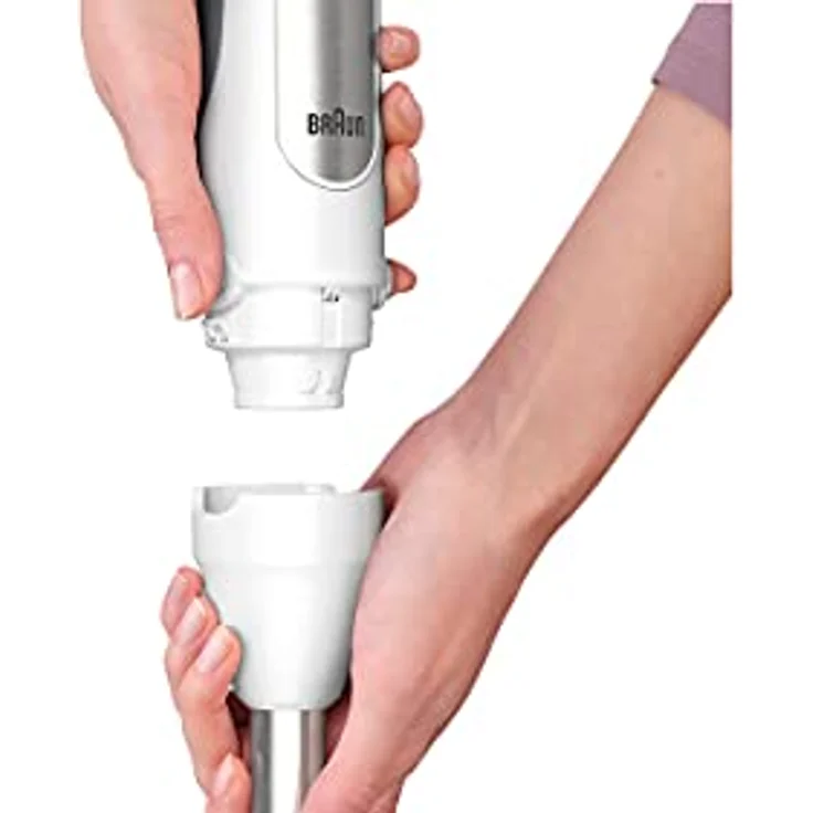 Braun MQ7020WH Stabmixer, 1000W, inkl. Messbecher (0,6L), Zerkleinerer (0,35L), Edelstahl, Kunststoff, weiß – Bild 6