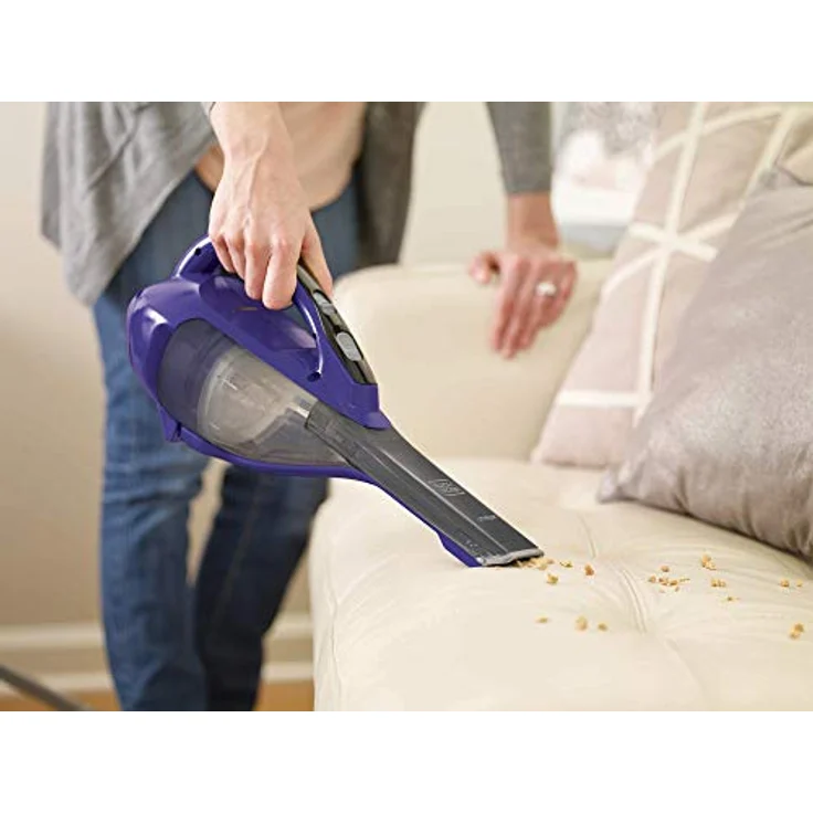 Black+Decker DVA325JP07-QW DVA325JP07 Akku-Handstaubsauger Dustbuster (10,8V-2,5 Ah, mit Turbo-Tierhaarbürste, breiter Saugöffnung, 2-stufiges Filtersystem, inkl. Ladekabel + Wandhalterung), lila-grau – Bild 3