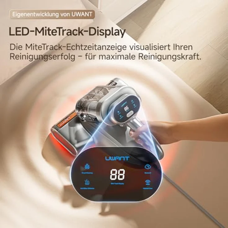 UWANT M700 Grau, Elektronischer Matratzenstaubsauger mit Allergy Plus Filterung und 700 W Leistung – Bild 9