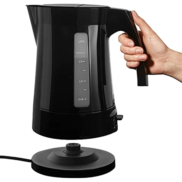 Melitta Enjoy Wasserkocher Aqua 1,7 Liter Hochglanz 2.400 Watt schwarz, 100301 bk – Bild 2