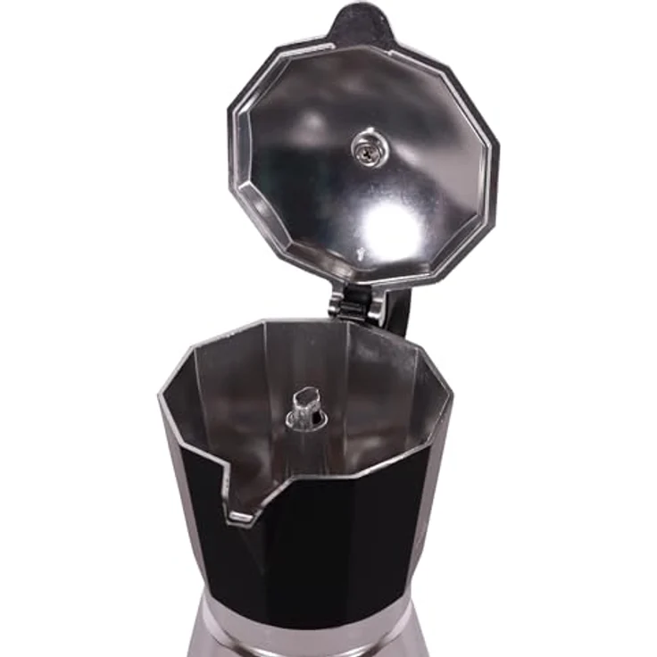 ANY MORNING Mokkamaschine Any Morning Herdkanne Espresso Aluminium Moka Kanne, Schwarz 240 ml – Bild 3
