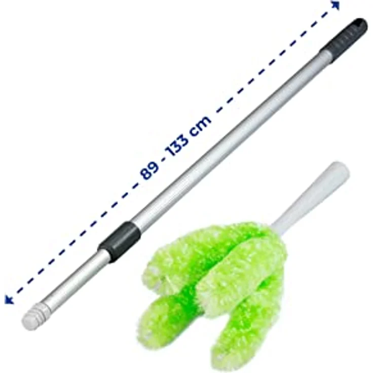 Maximex Teleskop-Staubwedel Spider, Ausziehbar bis 133 cm mit 4 biegsamen Mikrofaser-Armen und magnetischer Staubanziehung – Bild 2
