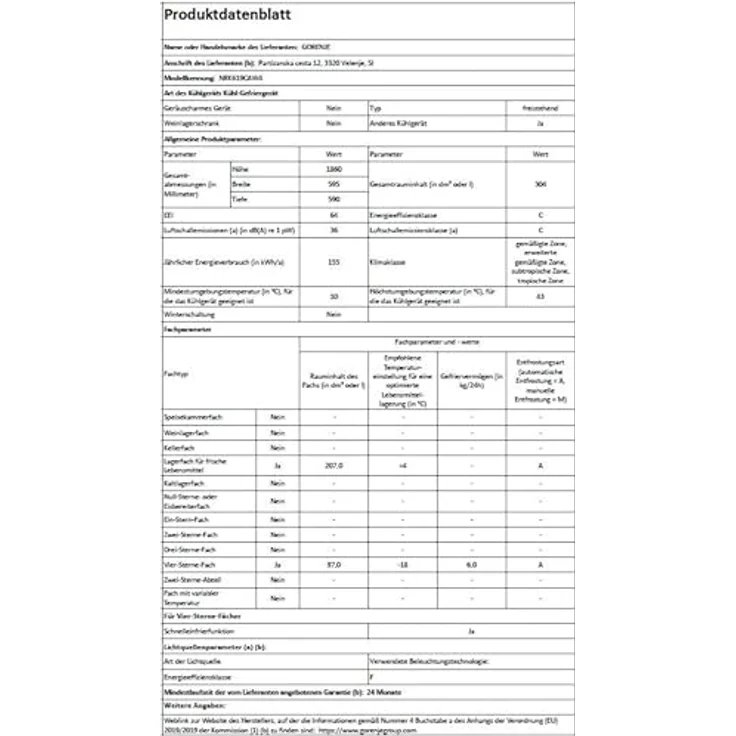 Gorenje NRK619CAW4 BE, Kombinierte Kühl-/Gefrierkombination mit 207 l Kühl- und 97 l Gefriervolumen, No Frost und ZeroZone – Bild 6