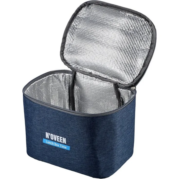 Noveen Lunchbox Thermotasche, Tragbare Picknicktasche, Navy Blau 18x24x18cm mit exzellenter Wärmedämmung