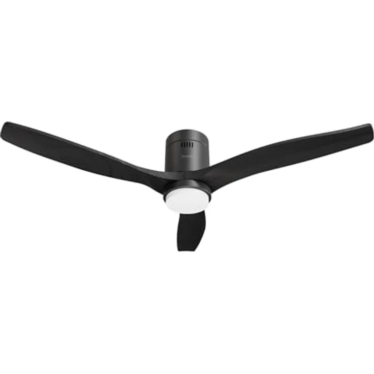 Hombli Smart Deckenventilator mit LED Licht, Schwarz mit Holzoptik, WLAN-fähig, App- und Fernbedienung, leise, 132 cm, geeignet für Räume bis 12 m² – Bild 1