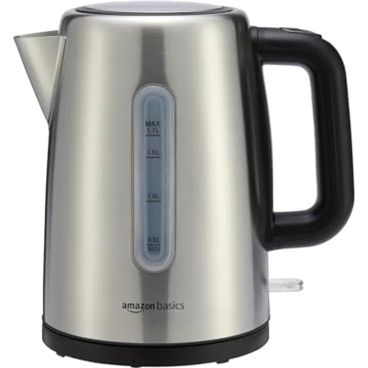 AmazonBasics tragbarer Edelstahl-Wasserkocher - 1,7 l, silber – Bild 2