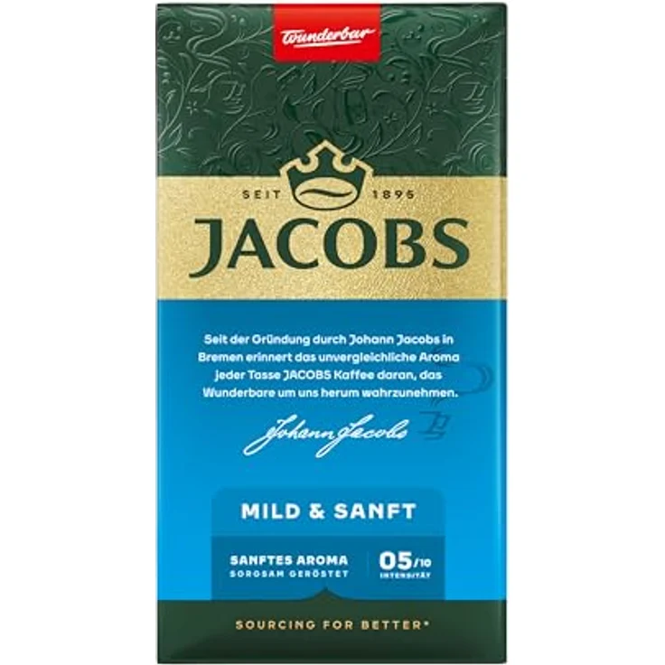 Jacobs Auslese Mild & Sanft, gemahlener Röstkaffee, Filterkaffee, Kaffee, 500 g – Bild 3