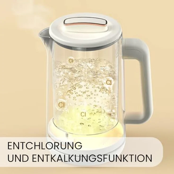 Air Essence LuminaTi Black MAX, elektrischer Wasserkocher mit Temperatureinstellung, Entchlorungs- und Entkalkungsfunktion, 2200W, 1,5L, Edelstahl – Bild 3
