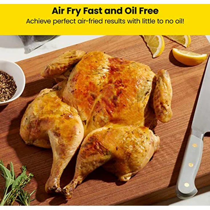 Chefman Digital Air Fryer, One-Touch Control, 4 Cooking Presets, Adjustable Time And Temperature, Fry With 98% Less Oil, LED Shake Reminder, Family Size, 4.75-Litre, Black – Bild 5