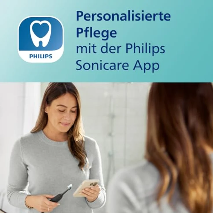 Philips Sonicare DiamondClean Smart 9400 elektrische Zahnbürste, Schallzahnbürste mit App, Drucksensor, Bürstenkopferkennung, 4 Putzmodi und 3 Intensitätsstufen, Schwarz – Bild 5
