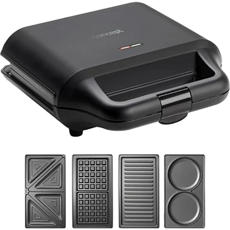 Concept SV3055 Sandwich maker 4in1 700 W, Schwarz - Antihaftbeschichtete Oberfläche, einfache Wartung – Bild 1