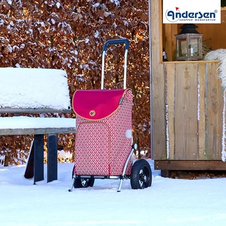 Andersen Shopper Royal Shopper Famke, Einkaufstrolley 59 cm, rot, 100% Textil, 35 cm x 24 cm – Bild 6