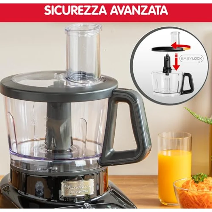 Moulinex FP821811 Foodprozessor, 1000W, 3 Geschwindigkeiten, 3L Schüssel, Kunststoff, schwarz – Bild 5