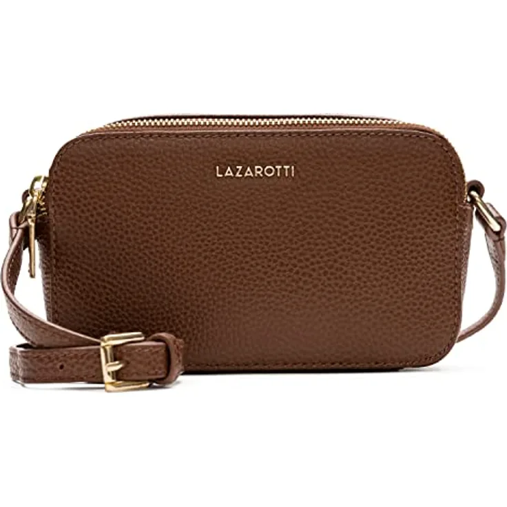 Lazarotti Bologna Leather Umhängetasche, 100% Leder, 18 cm, braun