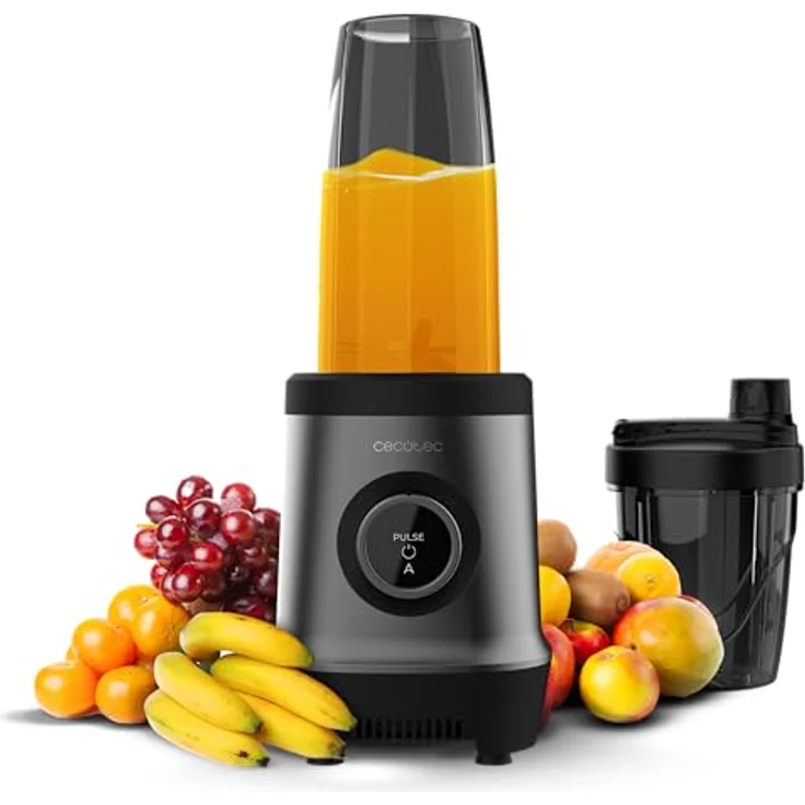 Cecotec Personal Blender Nutriblender Fusion Touch, 1000 W, Black Titanium, 6-Klingen, mit 2 Flaschen (500 ml & 900 ml) – Bild 1