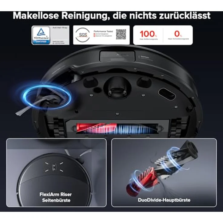 roborock Saros 10R Saugroboter mit Wischfunktion, Ultra-Slim Design, StarSight System 2.0, Zero-Tangle System – Bild 4