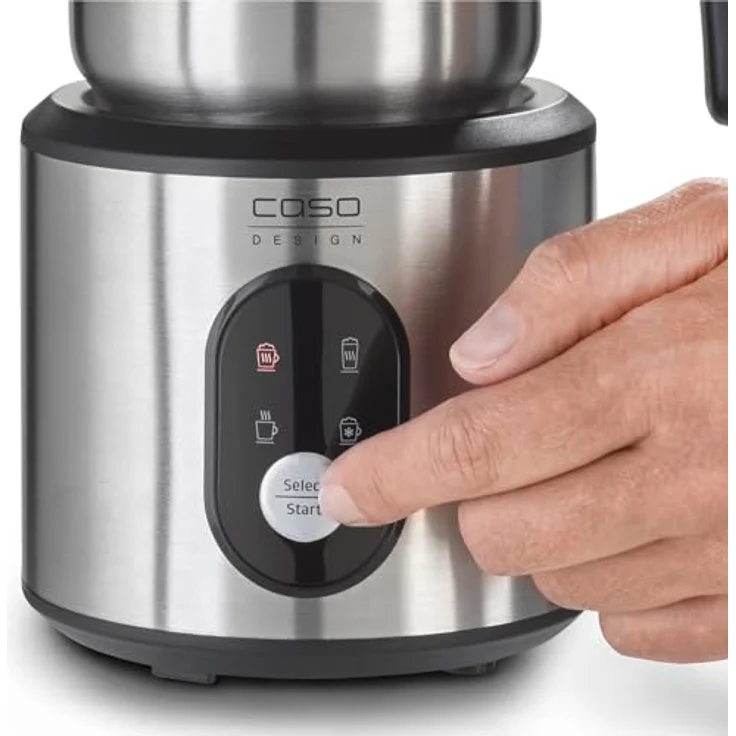 Caso Crema and Choco Milchaufschäumer, 500 Watt, Aufschäumen 250 ml, Aufwärmen 350 ml, Überhitzungsschutz, Abschaltautomatik, Touch Control, edelstahl – Bild 11