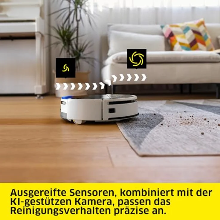 Karcher RVF 7 Comfort Extra, Saugwischroboter mit Multifunktionsstation, LiDAR-Navigation, App-Steuerung, KI-gestützter Kamera, für Hartböden und Teppiche – Bild 4