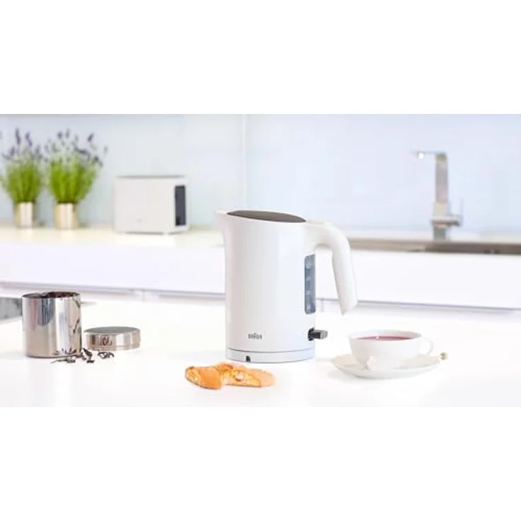 Braun WK 3100 WH Wasserkocher | Füllmenge 1,7 l | 2.200 Watt | Schnellkochsystem | Herausnehmbarer Anti-Kalk-Filter | Große Wasserstandsanzeige | BPA Frei | Weiß – Bild 4