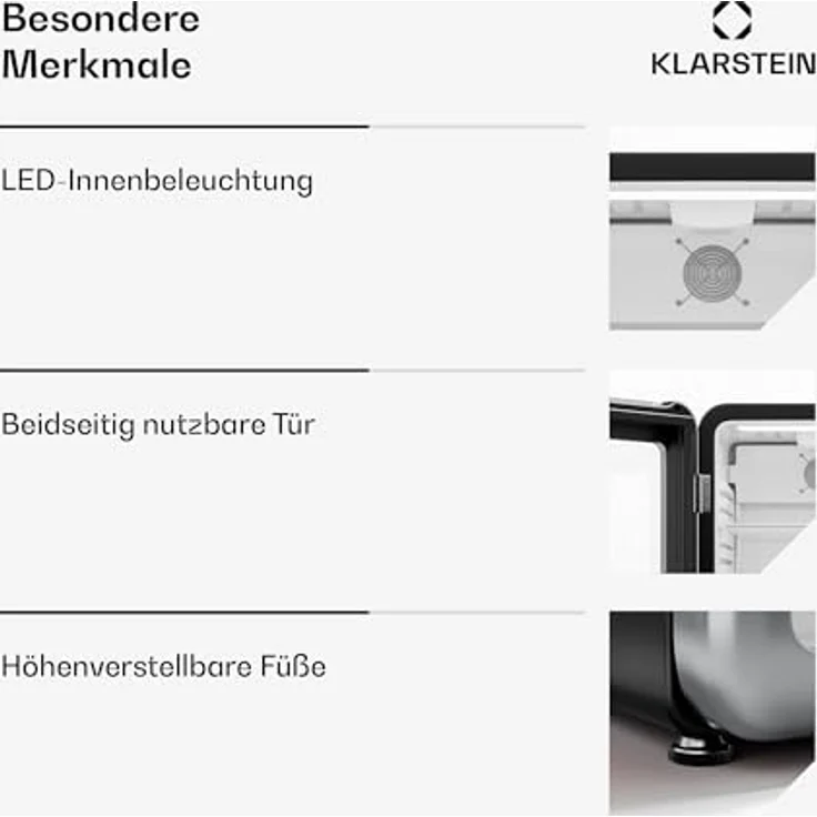 Klarstein Audrey Evo Getränkekühlschrank, 115 Liter, Energieeffizienzklasse C, leise mit 42 dB, doppelt verglaste Glastür mit LED-Beleuchtung, 71.8 cm hoch, 38.4 cm breit – Bild 6
