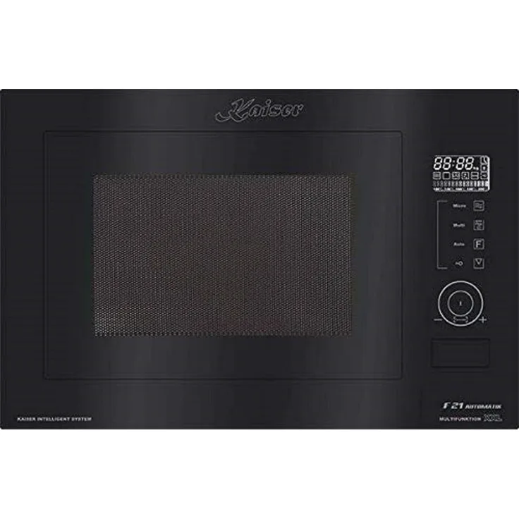 Kaiser EM 2510, Multifunktions-Mikrowelle mit Quarzgrill, 25L, 21 Funktionen, schwarz glas, Einbaugerät