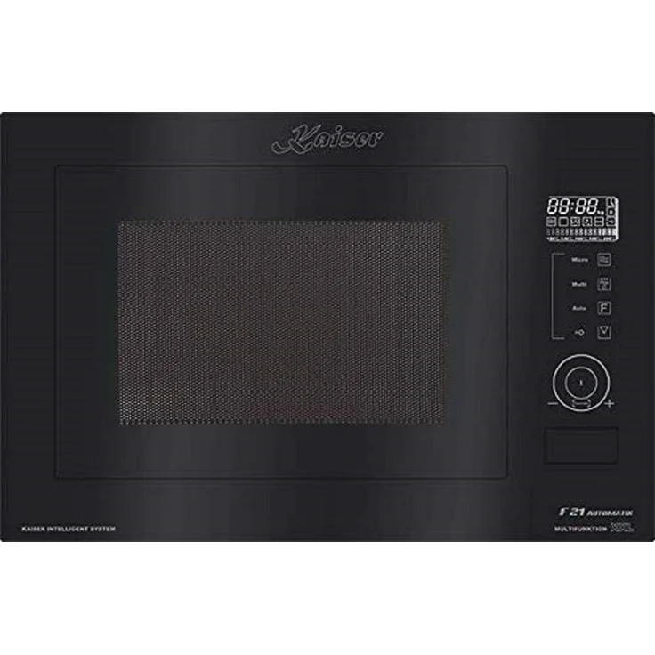 Kaiser EM 2510, Multifunktions-Mikrowelle mit Quarzgrill, 25L, 21 Funktionen, schwarz glas, Einbaugerät