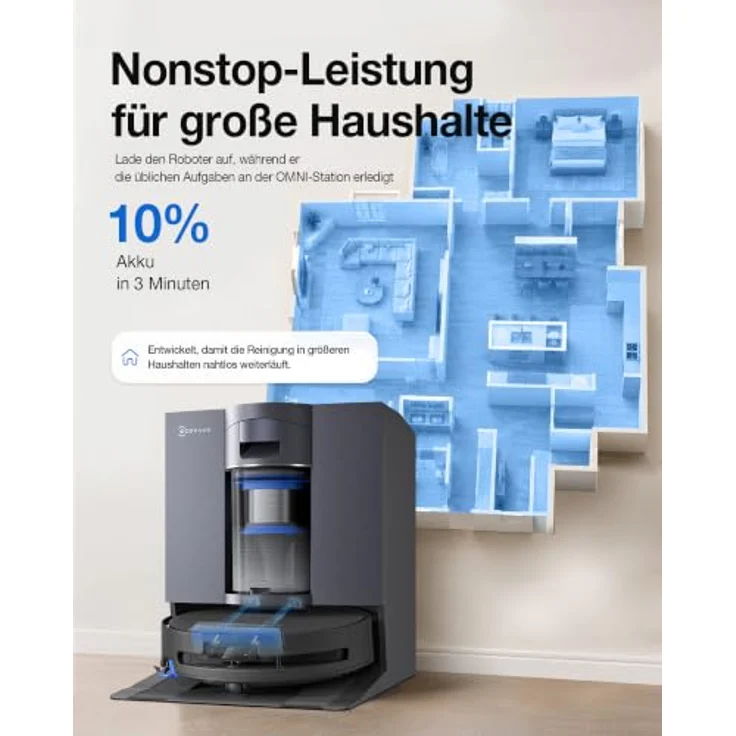 ECOVACS X11S Omnicyclone Care Kit EU, Saug- und Wischroboter mit 30.000 Pa Saugkraft und PowerBoost-Ladefunktion – Bild 5