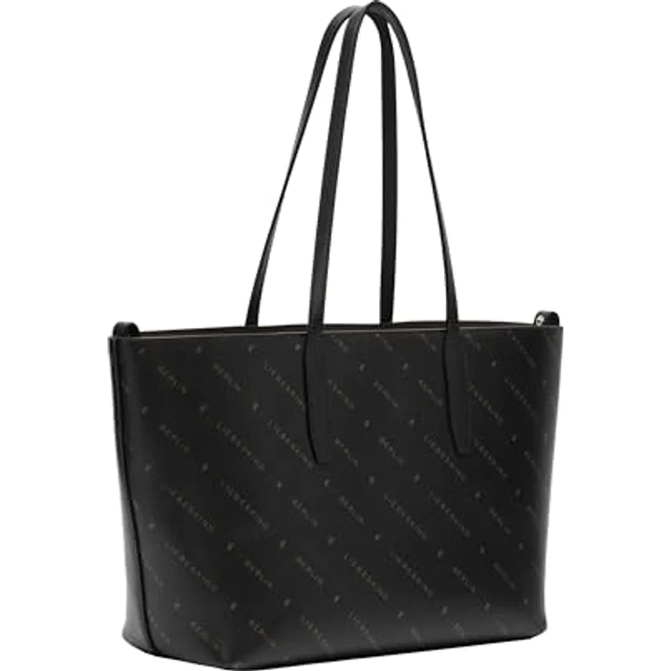 Liebeskind Monogram Shopper Tasche M, 100% Leder, 47 cm x 12 cm x 26 cm, schwarz – Bild 2