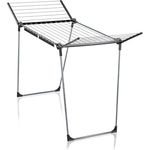 Leifheit Wäscheständer Pegasus 180 Solid Black, standfester Wäschetrockner mit Flügeln für lange Kleidungsstücke