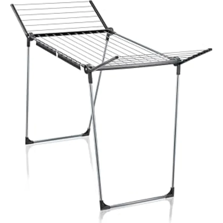 Leifheit Wäscheständer Pegasus 180 Solid Black, standfester Wäschetrockner mit Flügeln für lange Kleidungsstücke – Bild 1