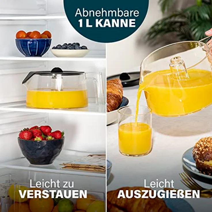 Princess S0Q2Y0SBP2 Pur Zitruspresse, 300W, BPA-frei, 1 Liter, zerlegbar, schwarz (matt) – Bild 7