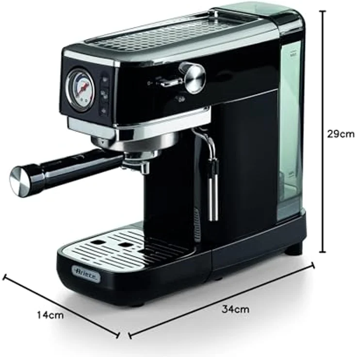 Ariete Perfetto Slim Manometro 1381/12 czarny, Siebträgermaschine, Schwarz – Bild 7