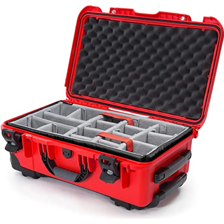 Nanuk 935 Wasserdichter Hartschalenkoffer Mit Rädern und Gepolsterten Trennwänden - Rot