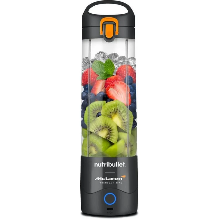 nutribullet NBP003GO-MC, Kabelloser Standmixer in McLaren Grey, 0,59 l BPA-freier Becher, kraftvolle Edelstahlklinge, 15 Mixvorgänge mit Akku