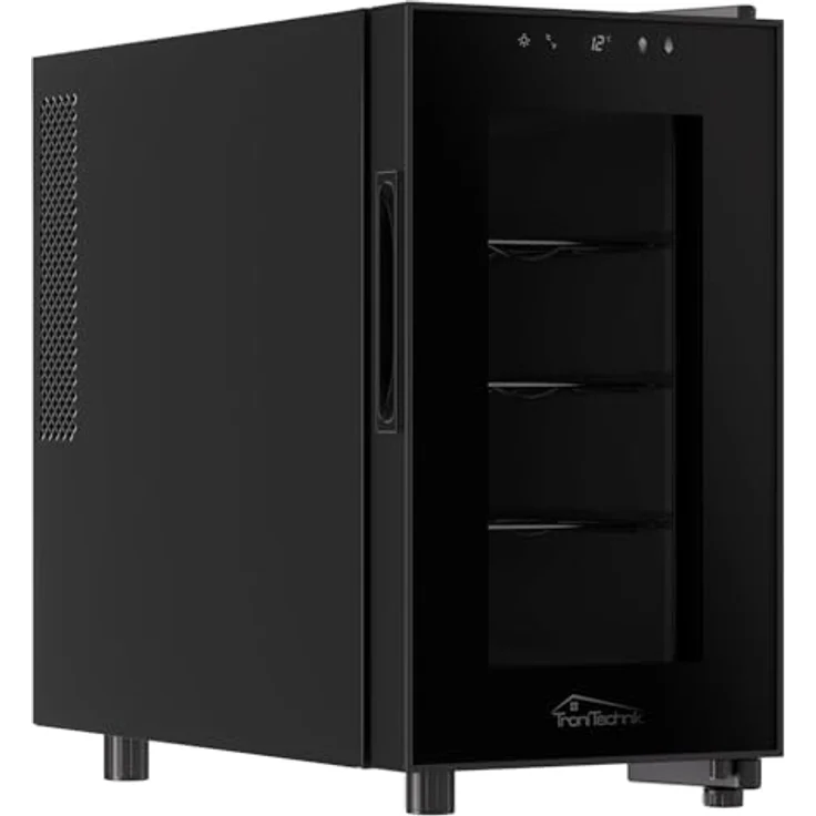 Tronitechnik® Weinkühlschrank Marseille, Minibar, 23 Liter, 8 Flaschen, LED Licht & Einschübe freistehend – Bild 1