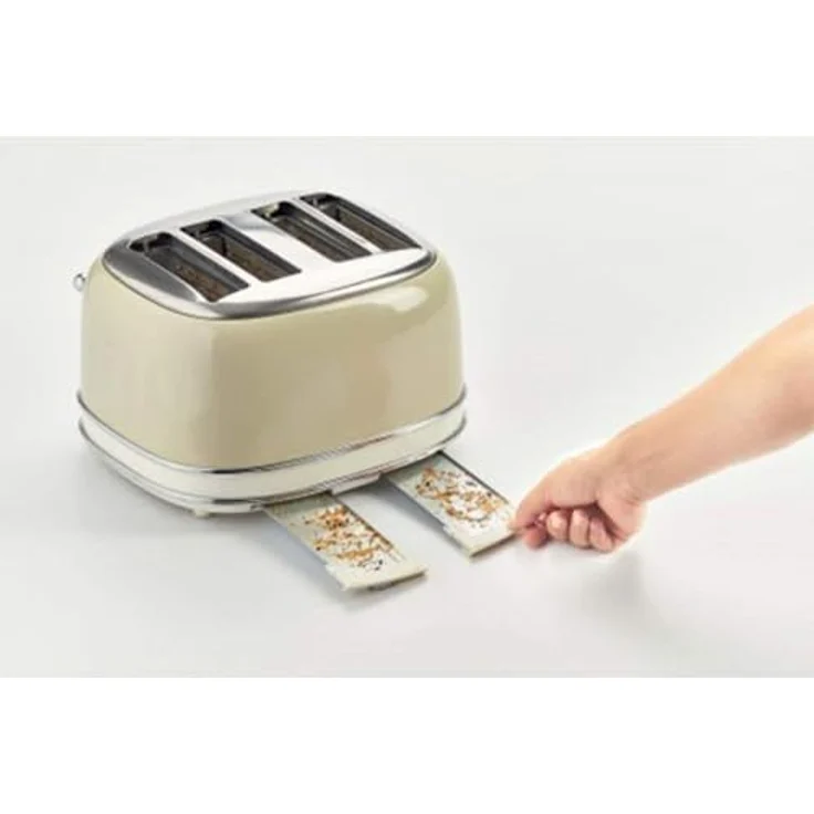 Ariete 156 Vintage, Toaster für 4 Scheiben, 1600 W, 6 Toaststufen, aus Pastellbeige lackiertem Edelstahl, ohne Zangen – Bild 8