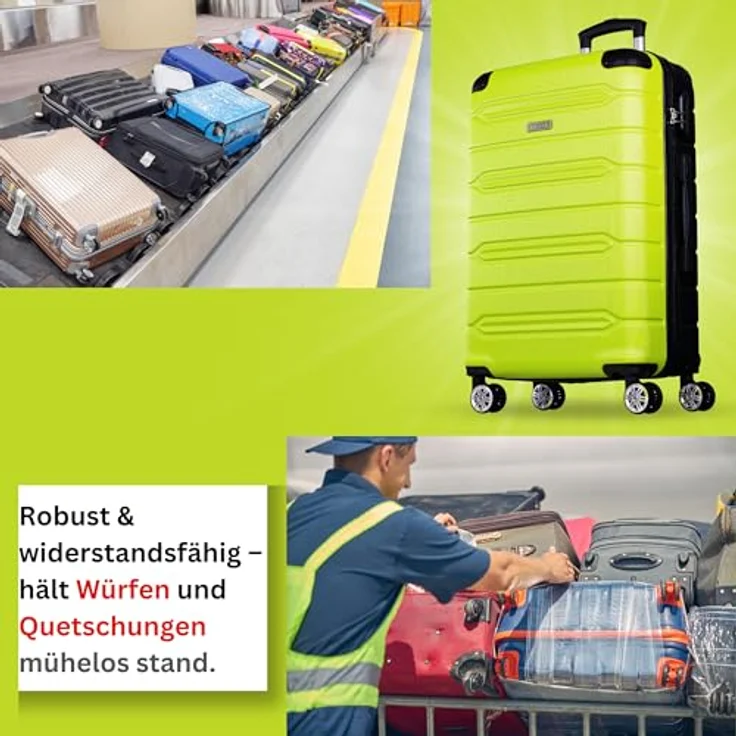 Nowi Rhodos 4 Rollen Trolley 68 cm, Grün (62.70 l, L) - Stylischer Koffer mit geräumigem Hauptfach und Wäschefach – Bild 4