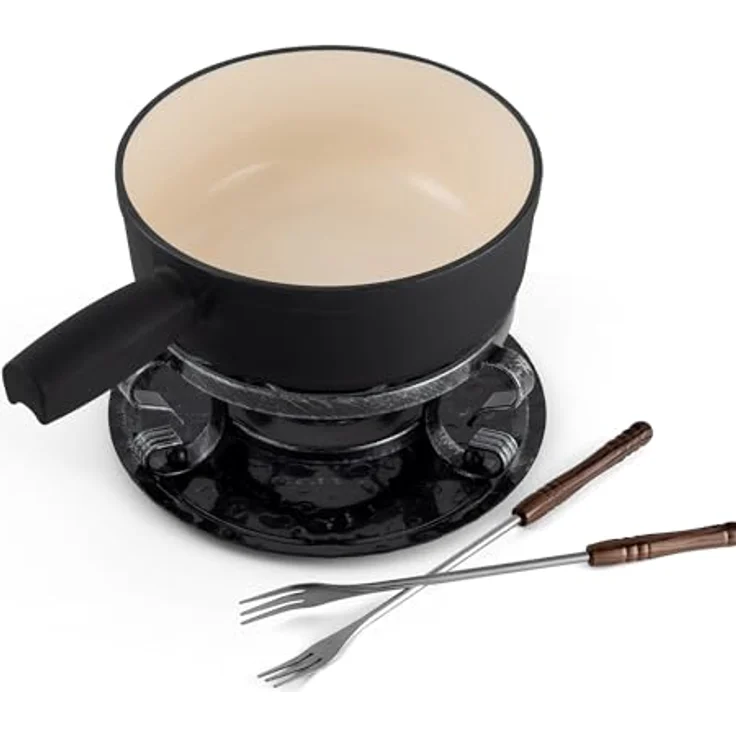 Fondue set gietijzer 9-dlg matzwart Swissmar KF-66513 Lugano – Bild 2