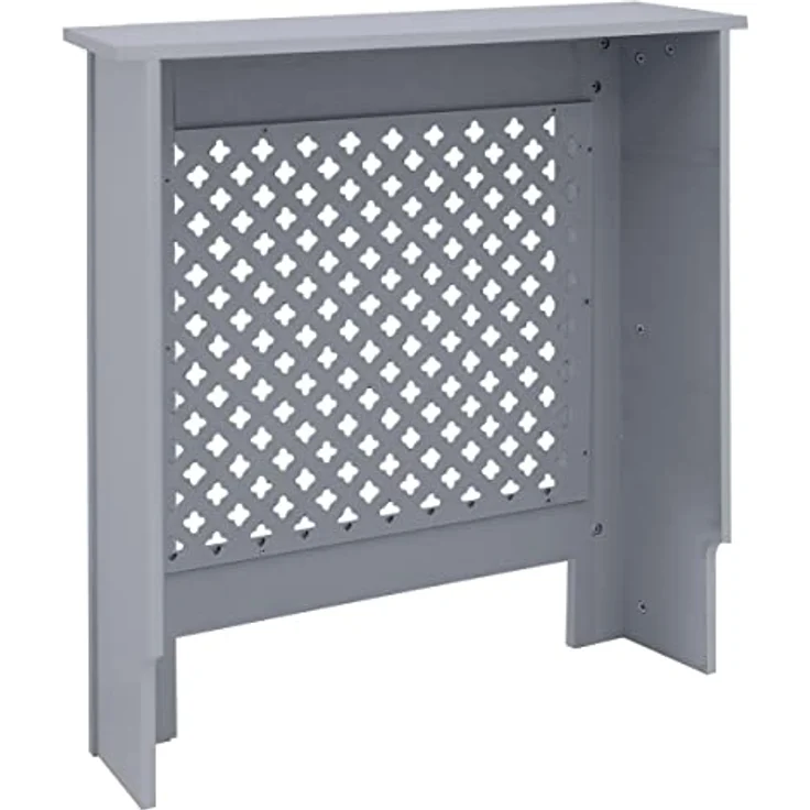 ECD Germany Heizkörperverkleidung mit Wabenmuster 78x19x82 cm Grau aus MDF lackiert für Schlafzimmer, Wohnzimmer, Heizungsverkleidung – Bild 3