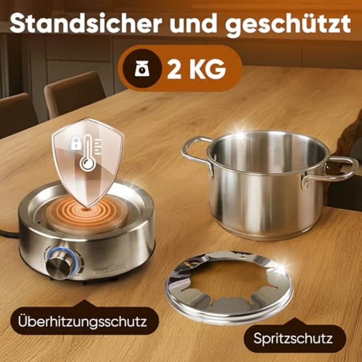 ProfiCook Elektro-Fondue PC-FD 1288, Edelstahl Fondue-Set für Öl-, Schokolade- und Käsefondue, 1,2 Liter Füllmenge, stufenlos regelbarer Thermostat, 8 Edelstahl-Fonduegabeln – Bild 5